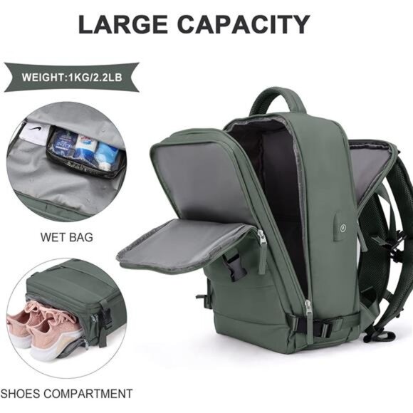 Large Travel Backpack For Women Men,Carry On Backpack,Hiking Backpack Waterproof - Picture 5 of 7